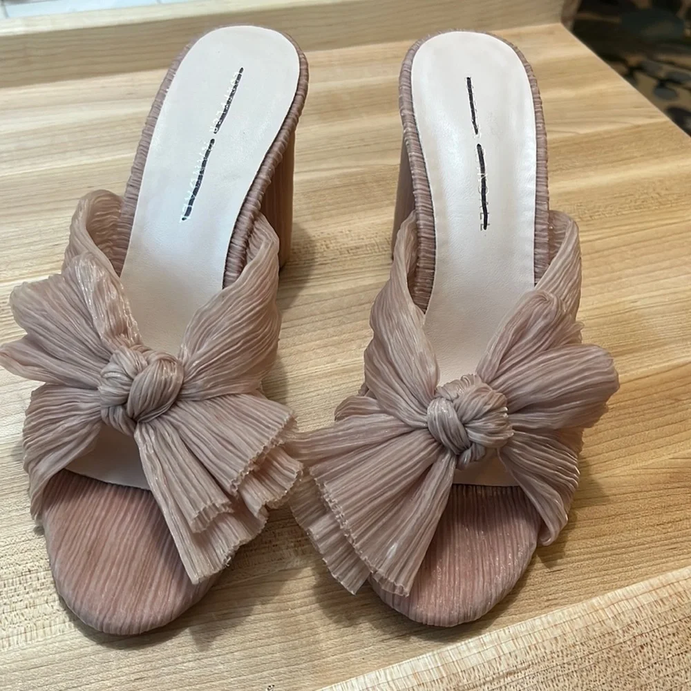 Loeffler Randall Penny Pleated Bow Heels Size 7.5
